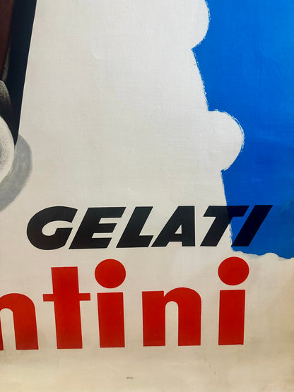 Manifesto pubblicitario originale - Gelati Frontini Milano
