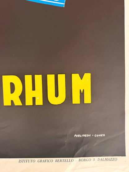 Manifesto pubblicitario originale -  Cuneesi Cuba al Rhum (Cuneo)