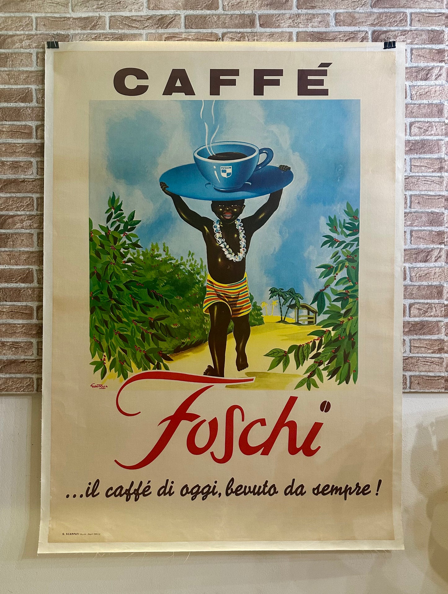 Manifesto pubblicitario originale - Caffè Foschi - Napoli