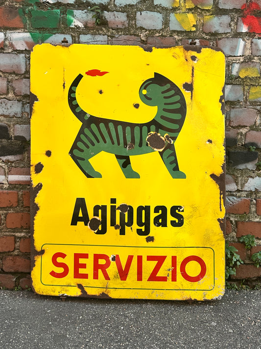 Insegna smaltata - Agip Gas