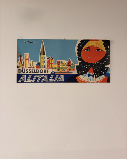 Manifesto pubblicitario originale - Alitalia Dusseldorf