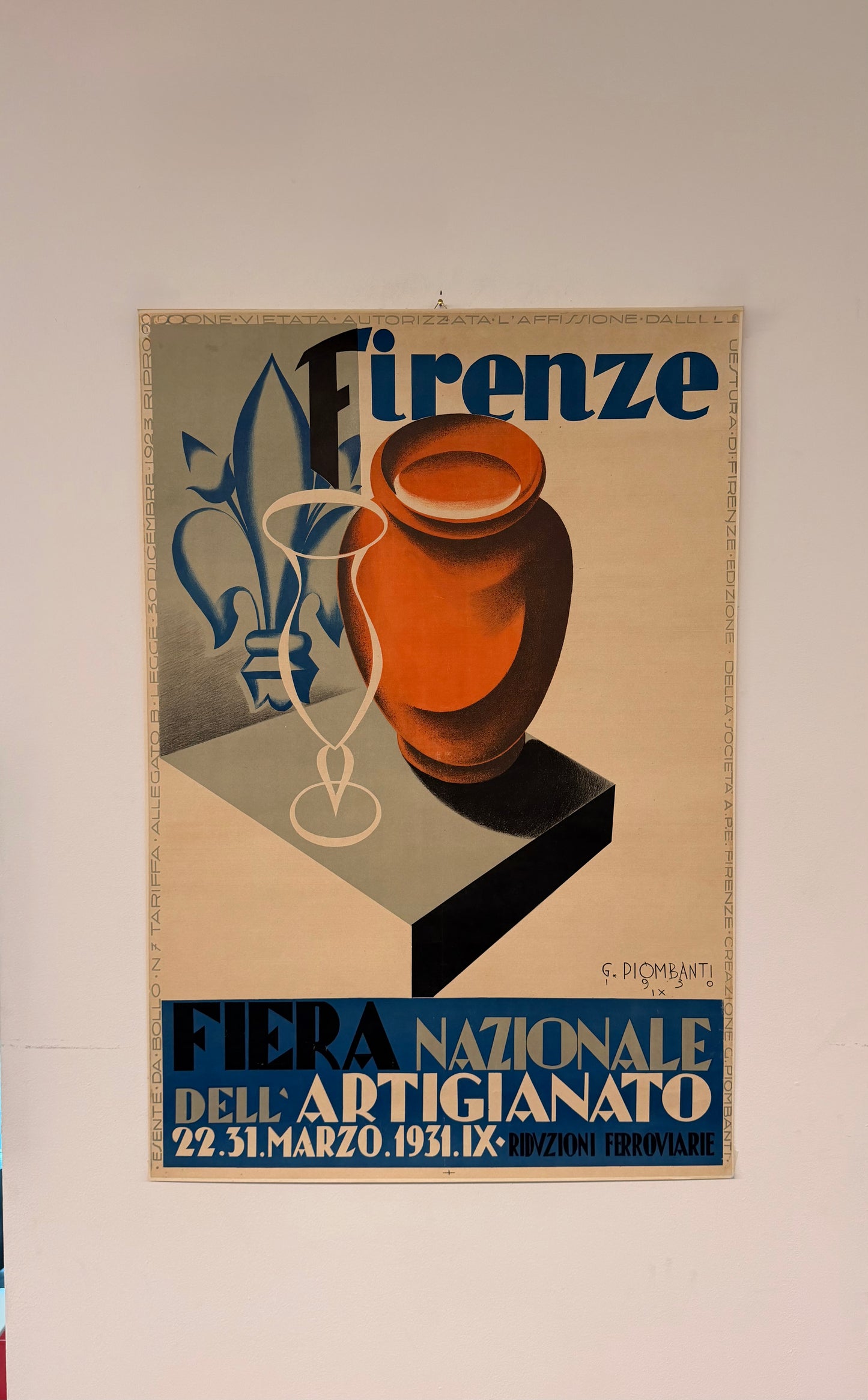 Manifesto pubblicitario originale - Fiera Nazionale Dell’Artigianato Firenze