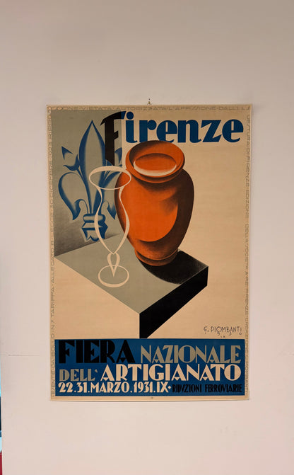 Manifesto pubblicitario originale - Fiera Nazionale Dell’Artigianato Firenze