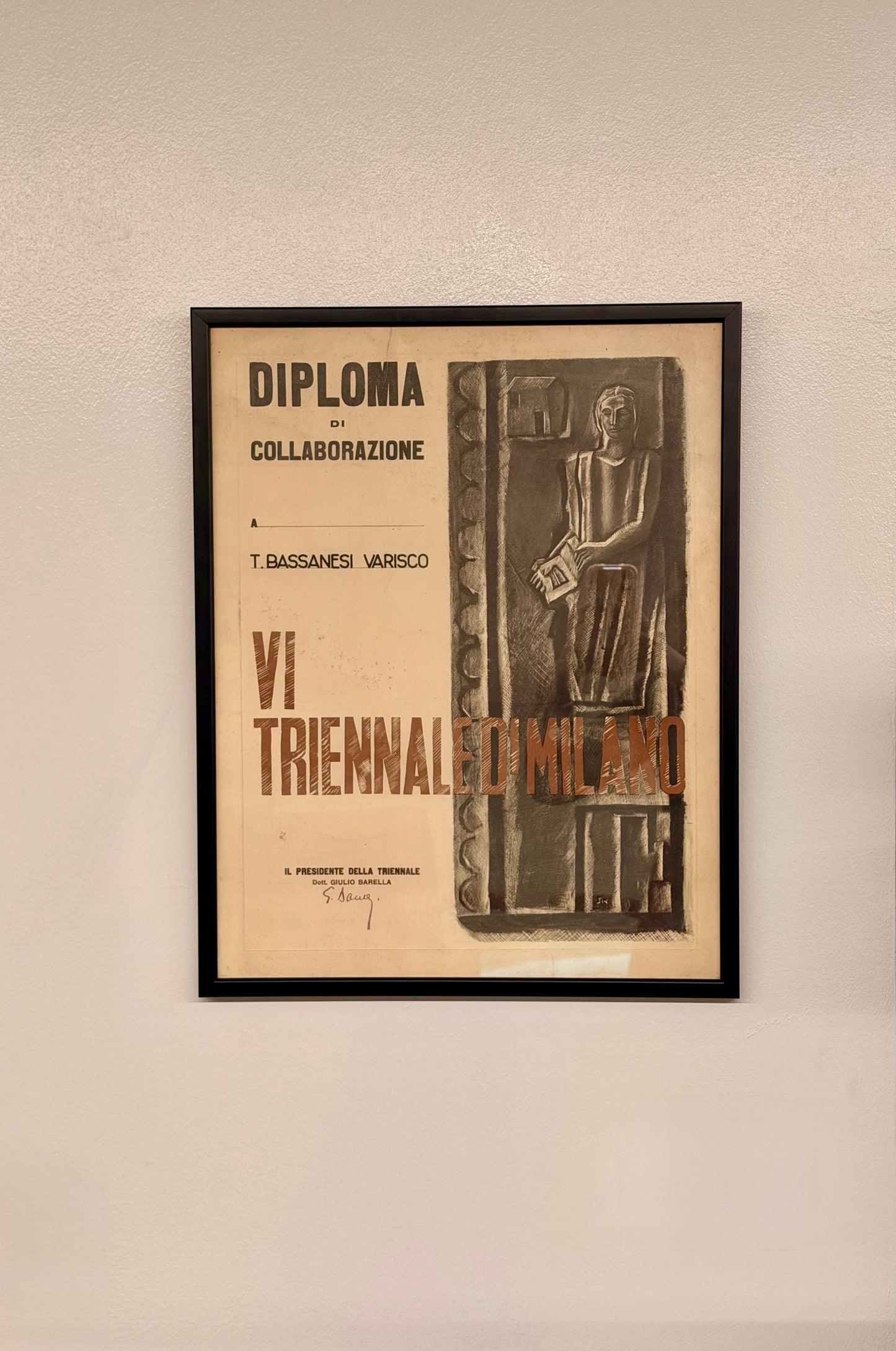 Manifesto diploma pubblicitario originale - VI Triennale di Milano