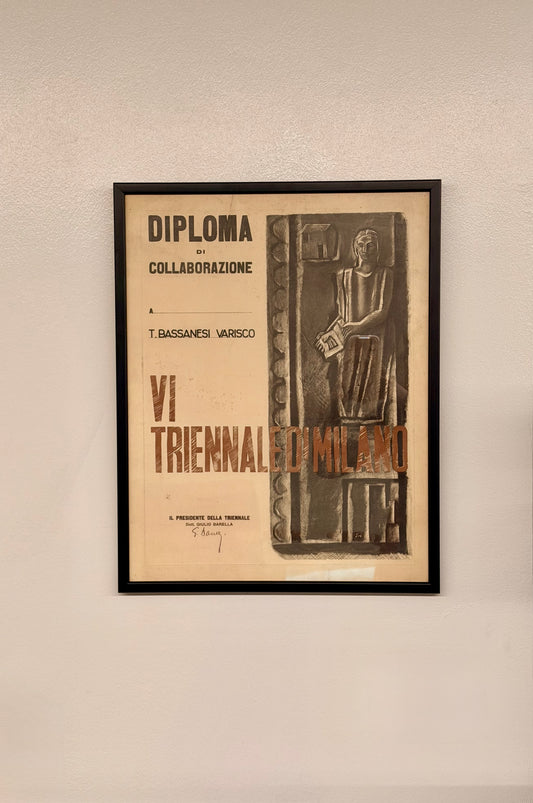 Manifesto diploma pubblicitario originale - VI Triennale di Milano