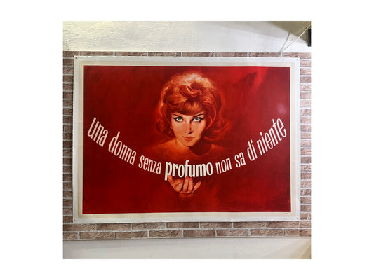 Manifesto pubblicitario originale - una donna senza profumo non sa di niente
