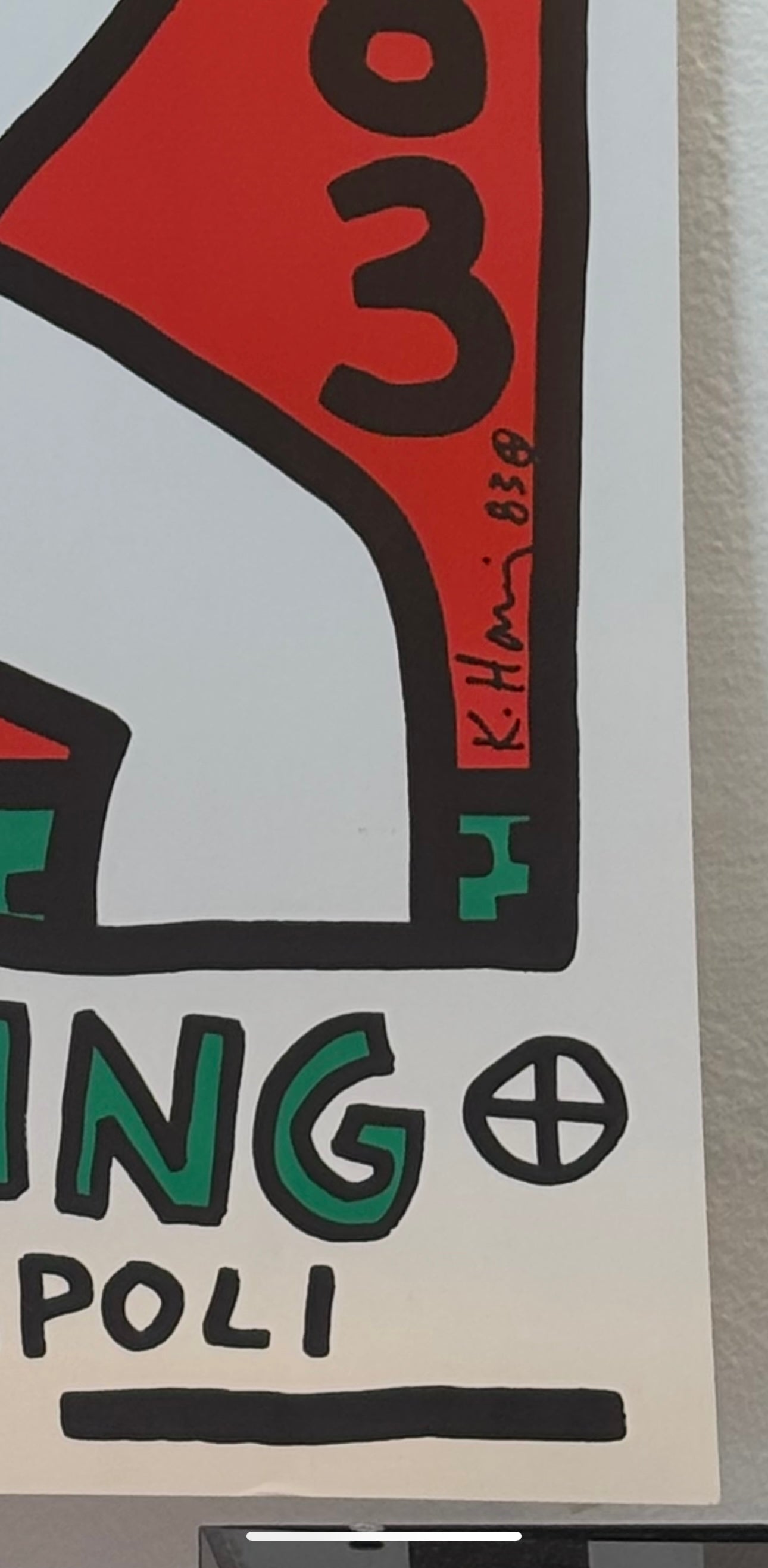 Manifesto pubblicitario decorativo - Italia 83 - Keith Haring  (after)