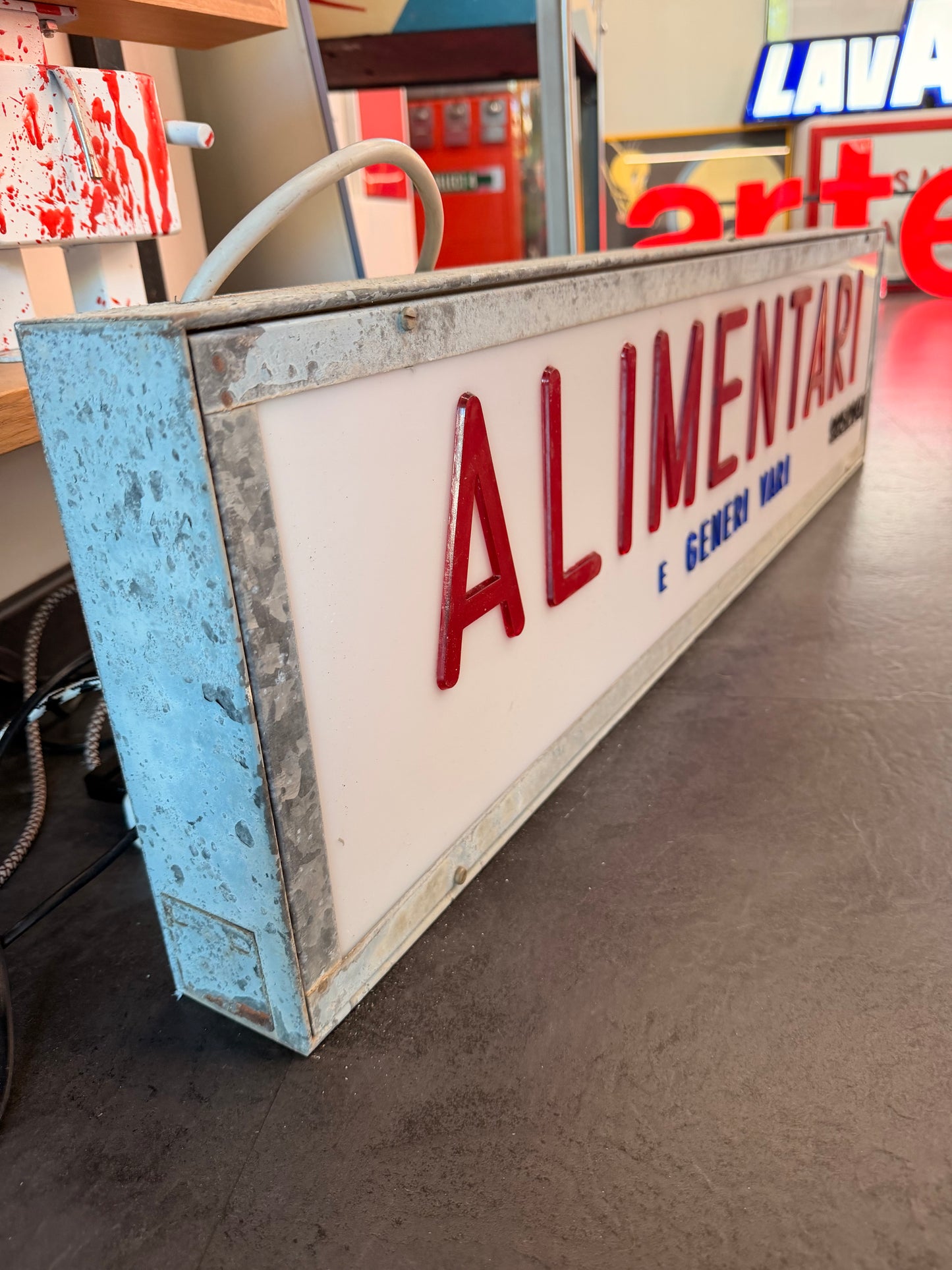 Insegna luminosa alimentari ‘70