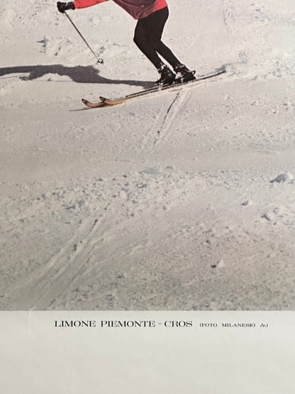 Manifesto pubblicitario originale - Sport invernali nelle valli di Cuneo