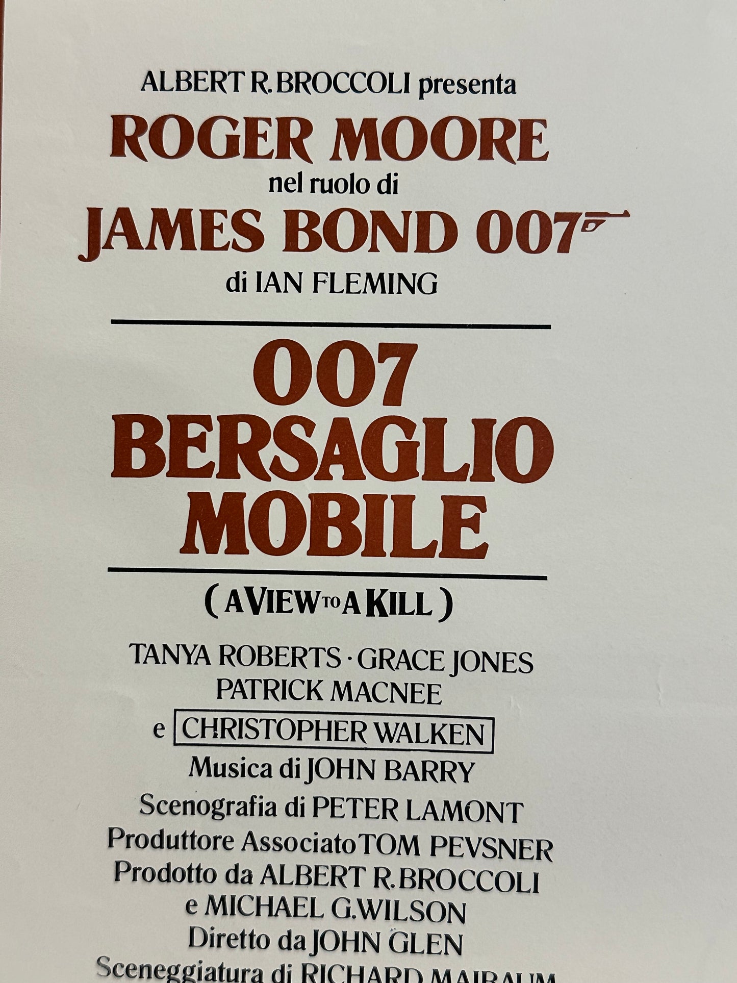 Locandina di cinema - 007 Bersaglio Mobile - Ian Fleming