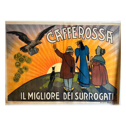 Manifesto pubblicitario originale - Caffè Rossa