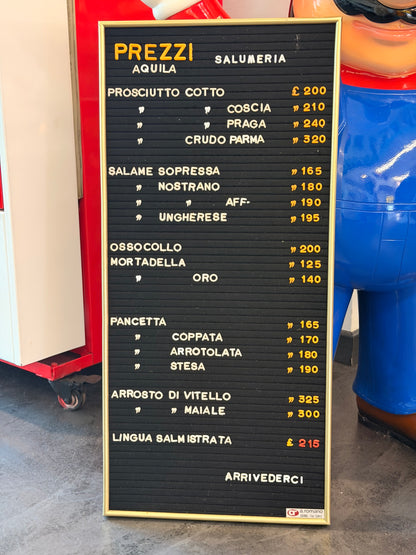 Listino prezzi - Salumeria