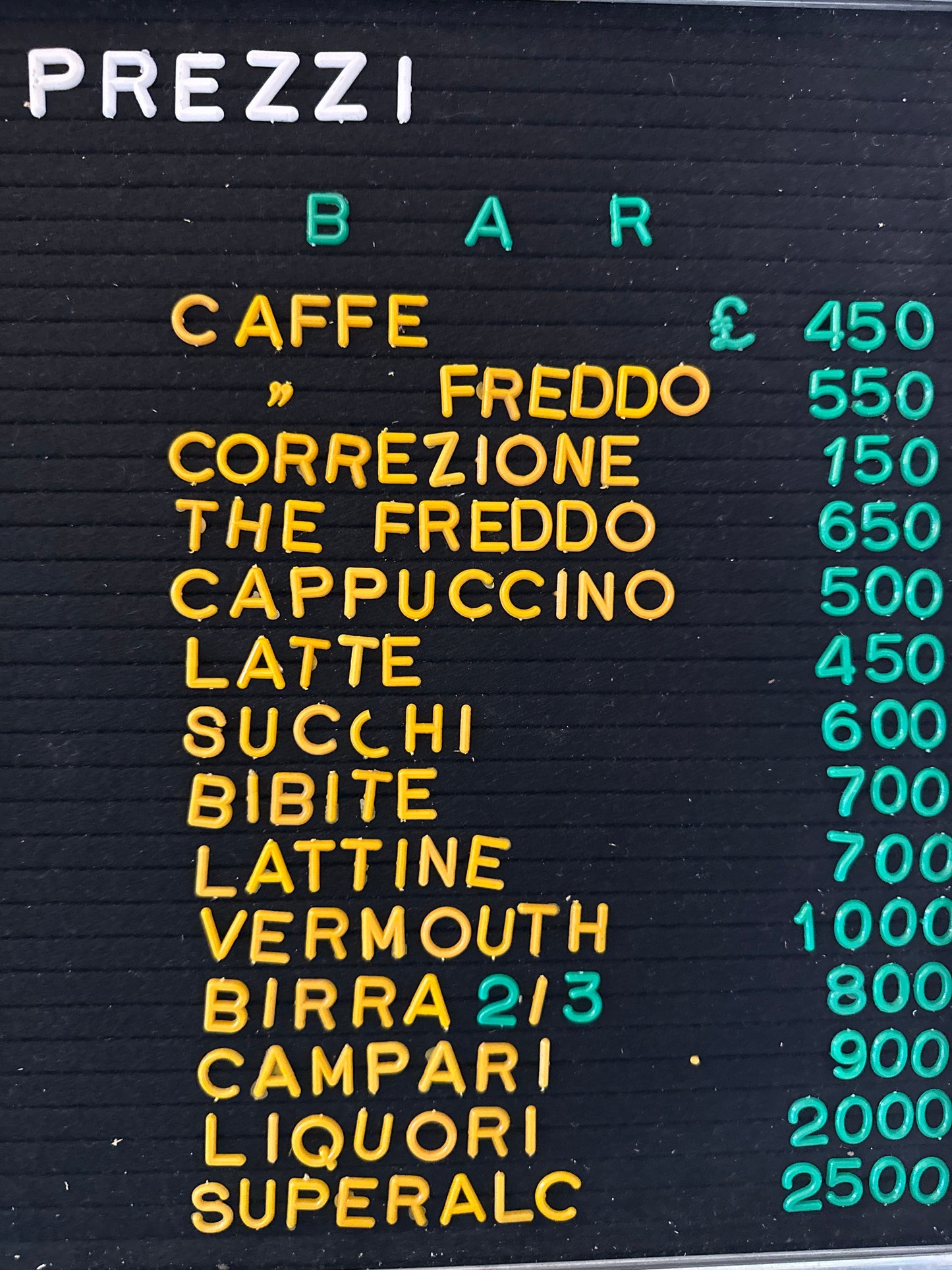 Listino prezzi - Cabine Bar