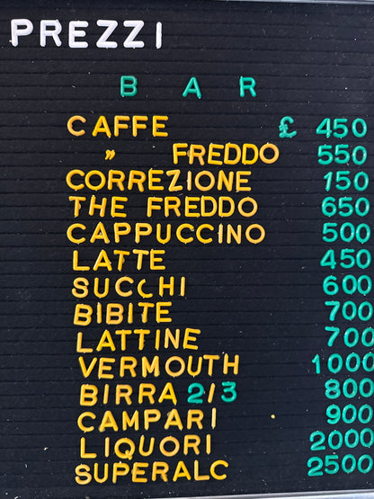 Listino prezzi - Cabine Bar