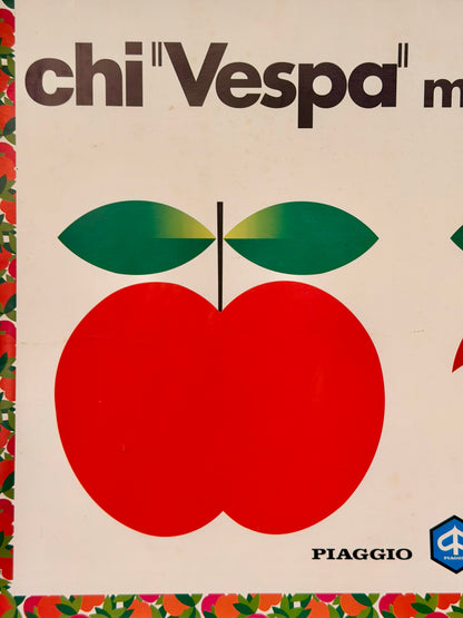Manifesto pubblicitario originale - Vespa chi mangia le mele