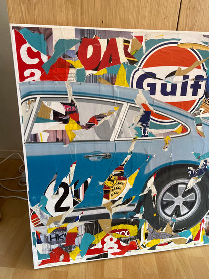 Porsche Gulf - Longo Antonio - dècollage su tela