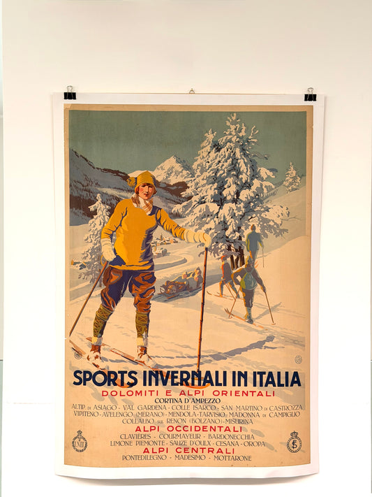 Manifesto pubblicitario originale - Sports Invernali in Italia