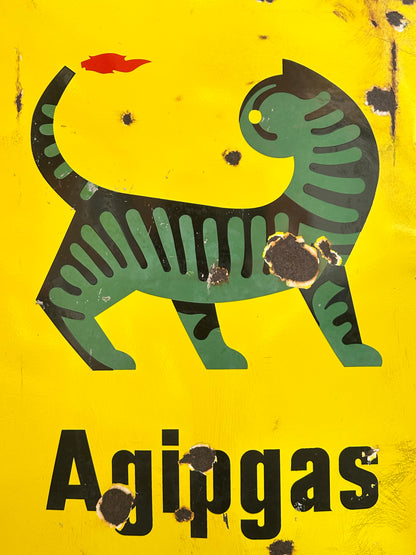 Insegna smaltata - Agip Gas