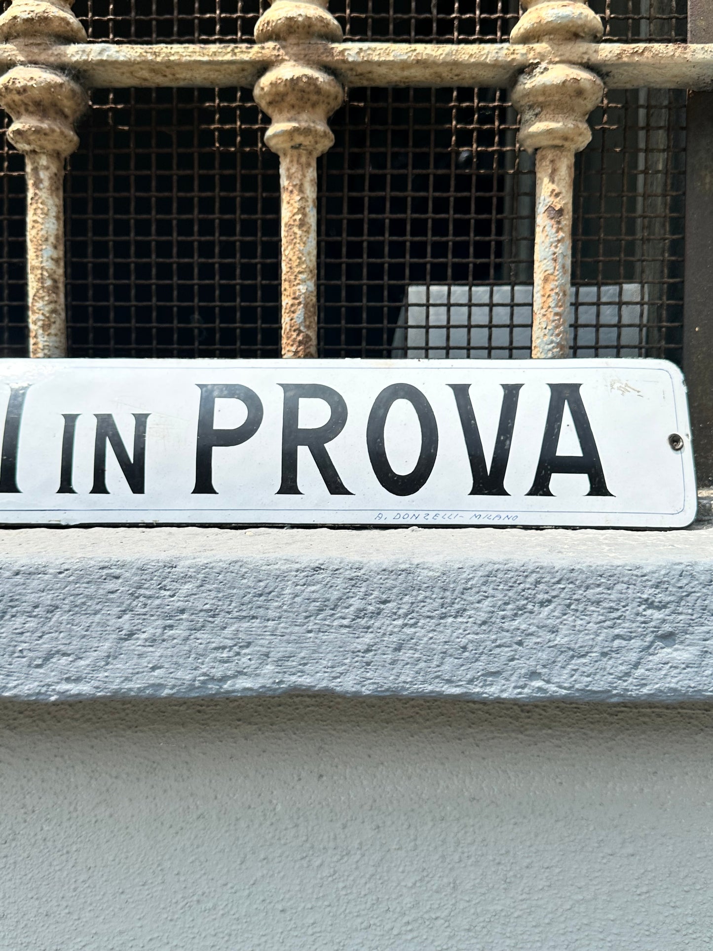 Targa smaltata - Apparecchi in prova
