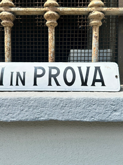 Targa smaltata - Apparecchi in prova
