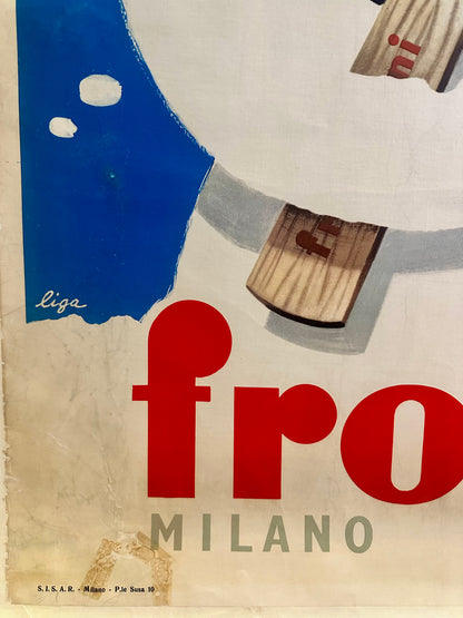 Manifesto pubblicitario originale - Gelati Frontini Milano