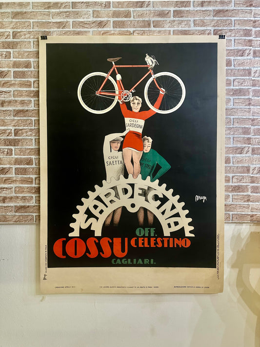 Manifesto pubblicitario originale - Cicli Cossu Sardegna