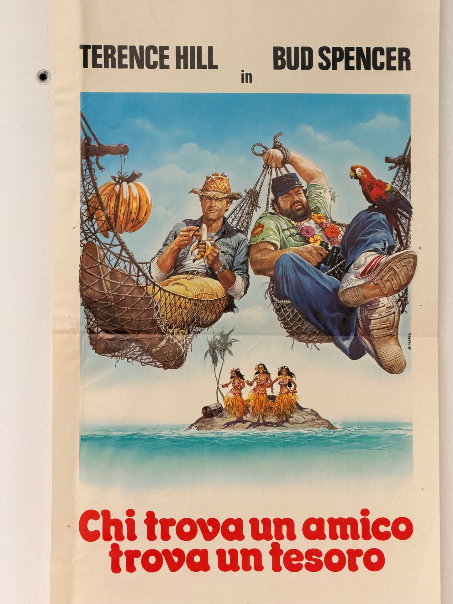 Locandina di cinema - Chi trova un amico trova un tesoro - Bud Spencer e Terence Hill