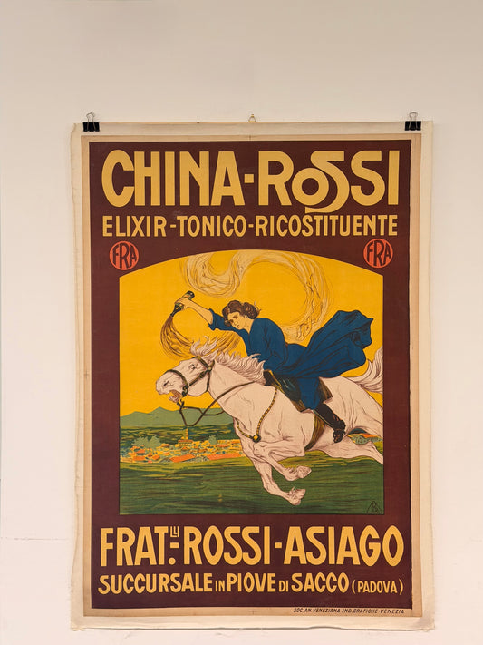 Litografia pubblicitario originale - China Rossi, Elixir Tonico, Asiago
