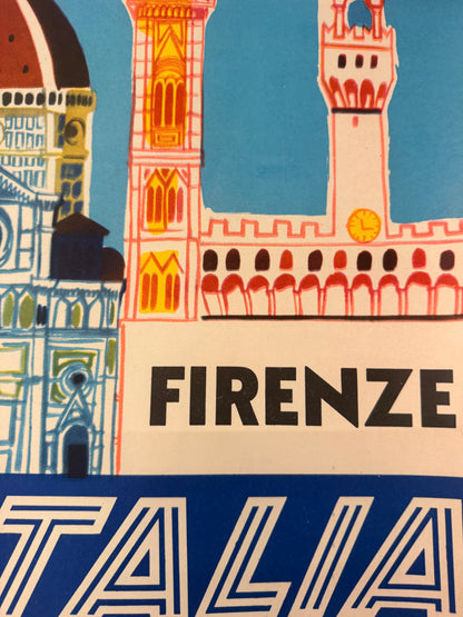 Manifesto pubblicitario originale - Alitalia Firenze