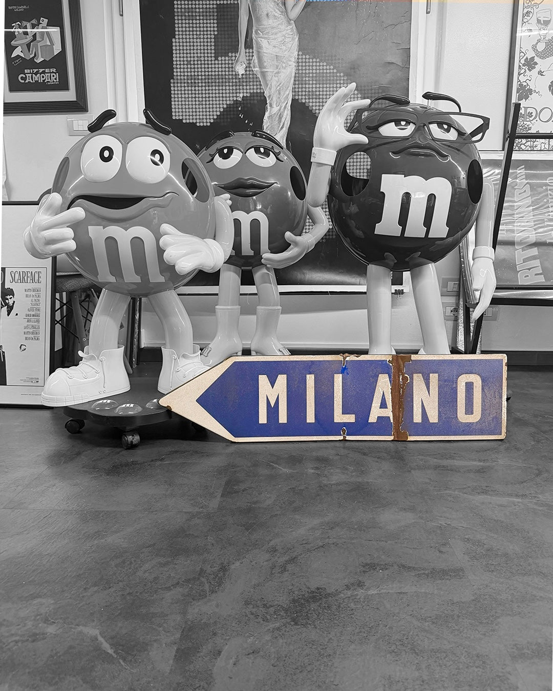 Insegna smaltata stradale originale Milano