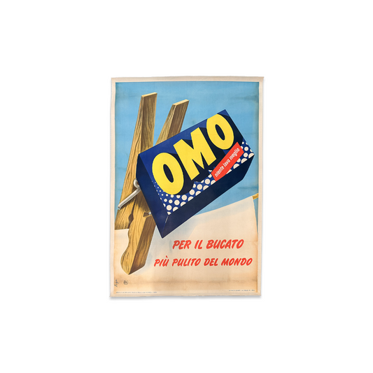 Manifesto pubblicitario originale - OMO bucato