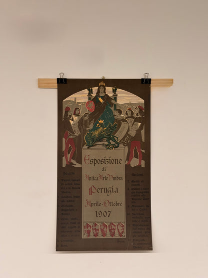 Manifesto pubblicitario originale - Esposizione di Arte Antica Umbra- Perugia