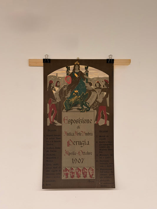 Manifesto pubblicitario originale - Esposizione di Arte Antica Umbra- Perugia