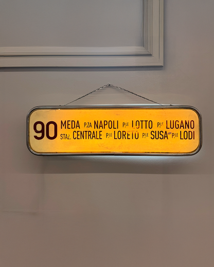 Insegna luminosa originale bus ATM Milano anni 70