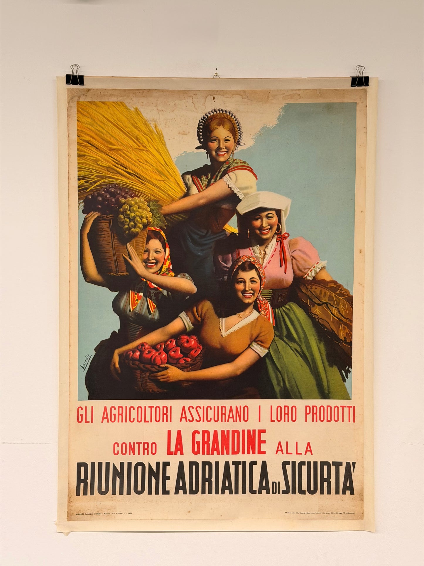 Manifesto pubblicitario originale - Riunione Adriatica di Sicurtà