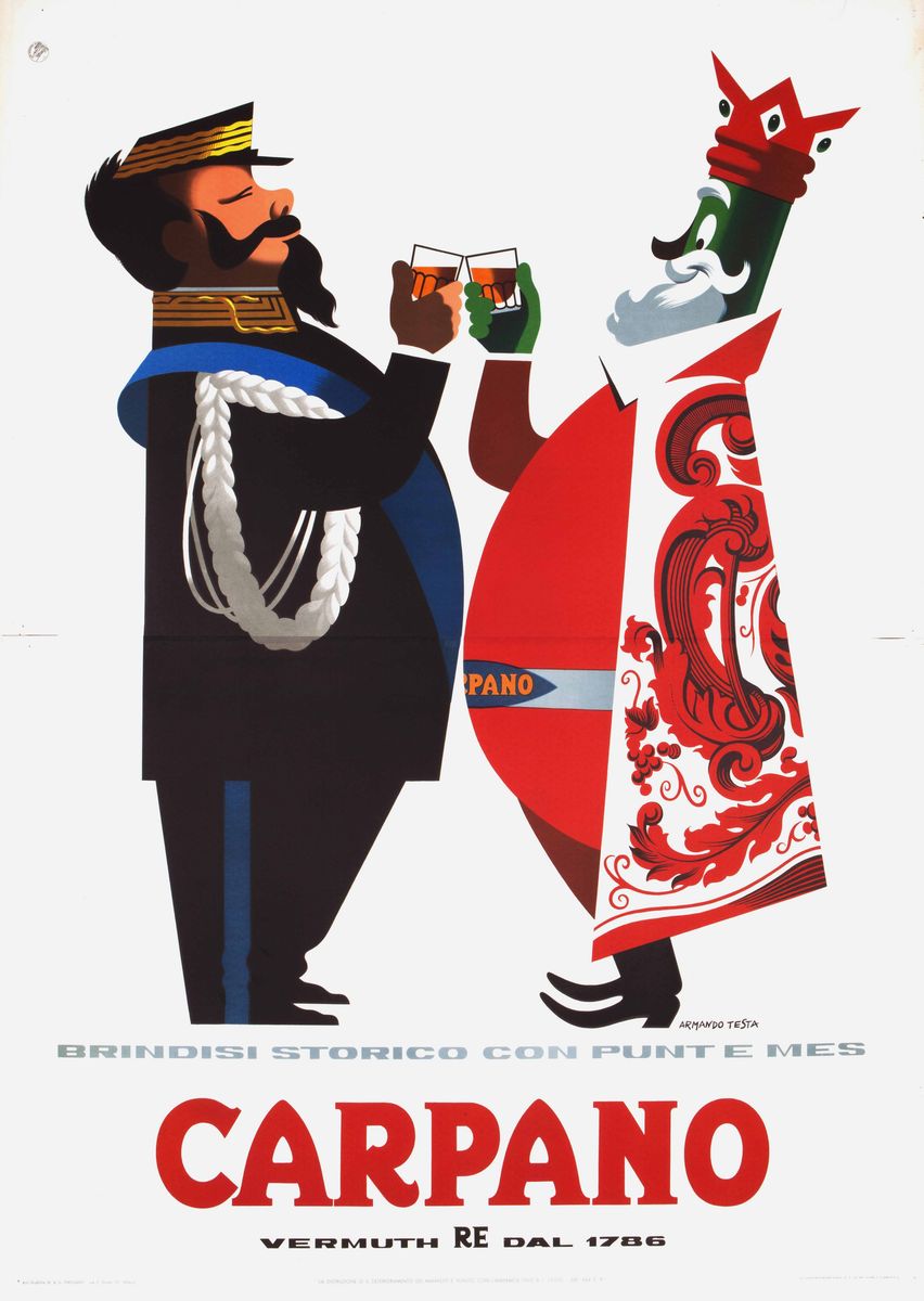 Manifesto originale pubblicitario - Carpano Vittorio Emanuele