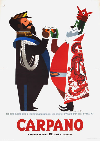 Manifesto originale pubblicitario - Carpano Vittorio Emanuele