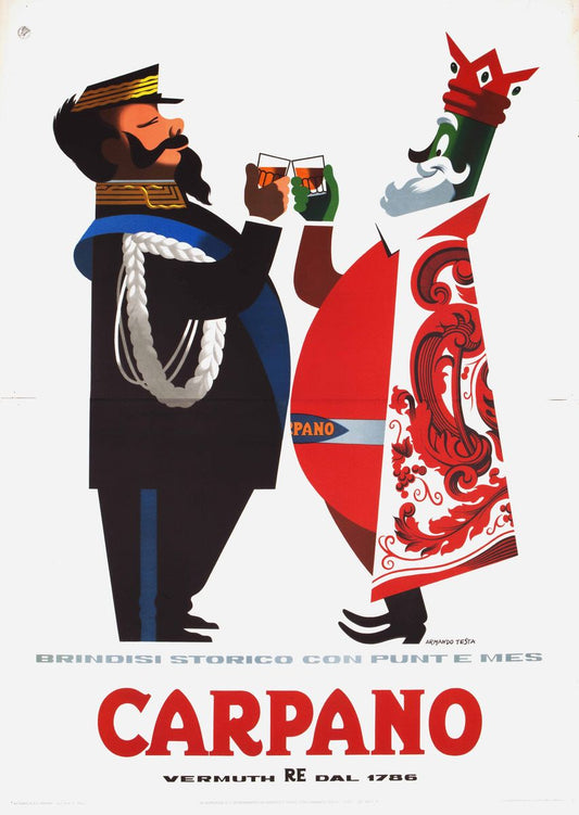 Manifesto originale pubblicitario - Carpano Vittorio Emanuele