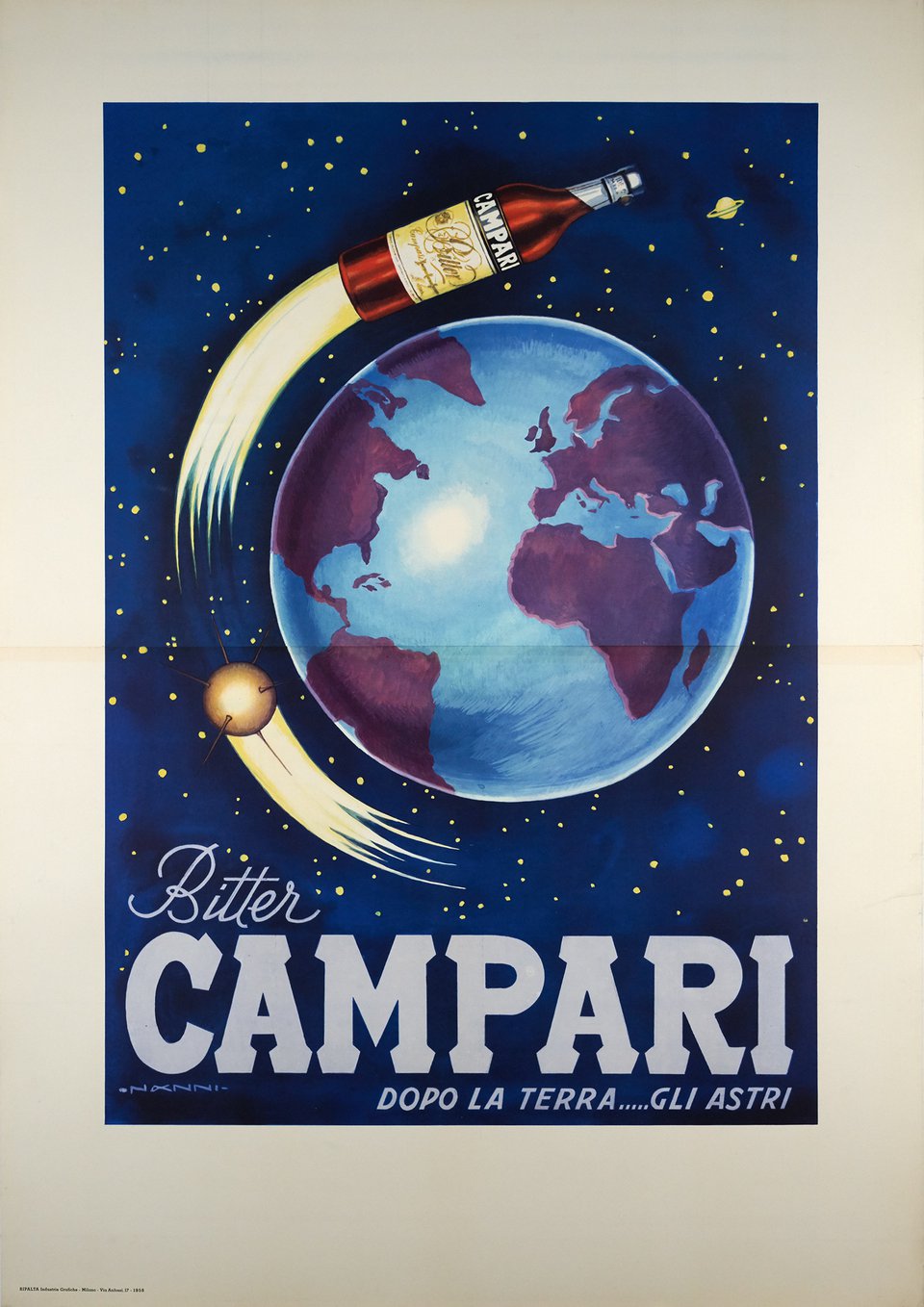 Manifesto pubblicitario originale - Bitter Campari astri