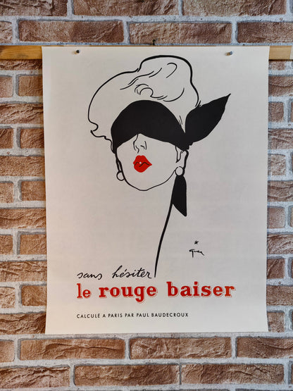 Manifesto originale pubblicitario - Rouge Baiser (Bacio)