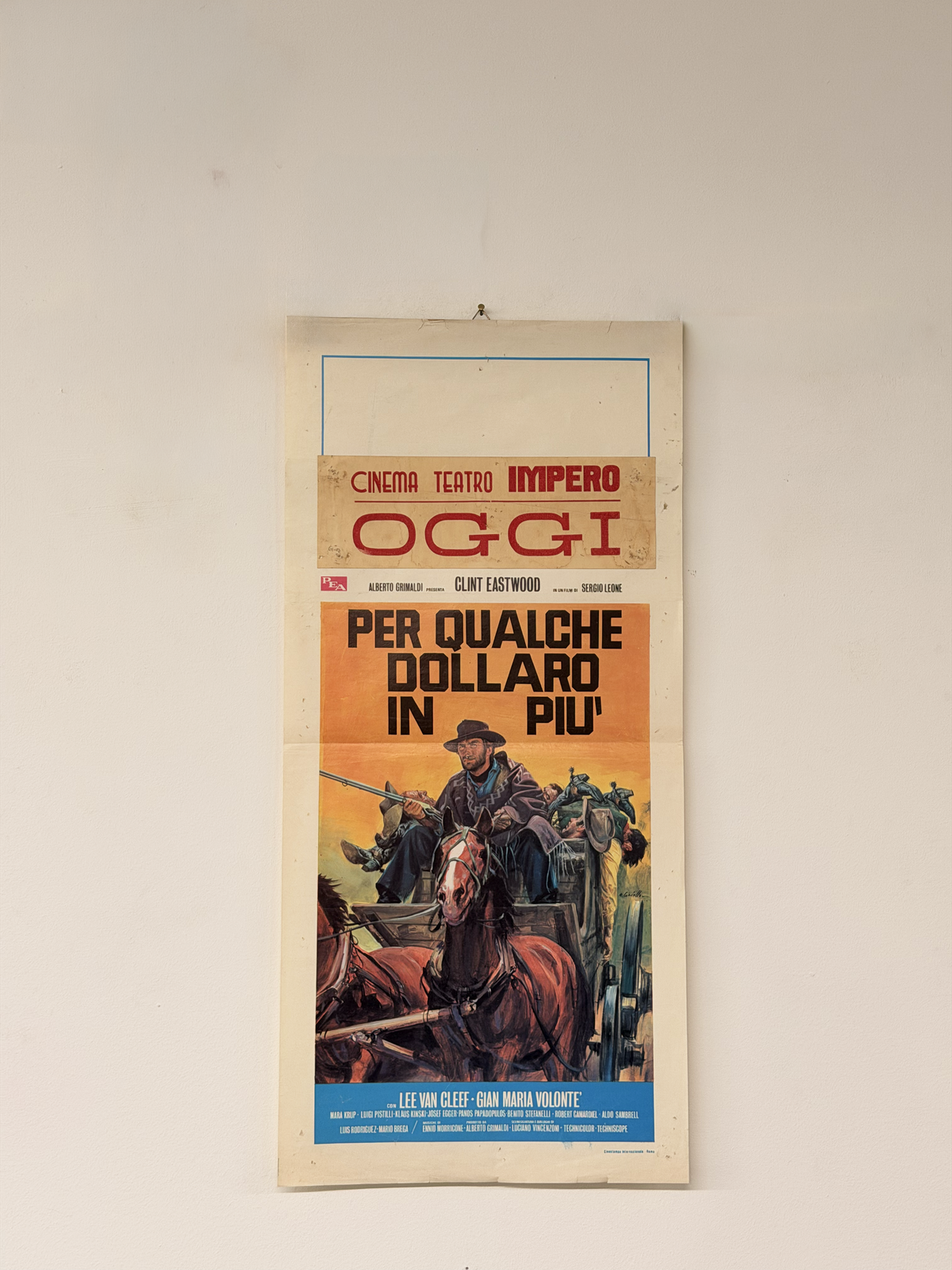 Locandina di cinema - Per qualche dollaro in più - Clint Eastwood