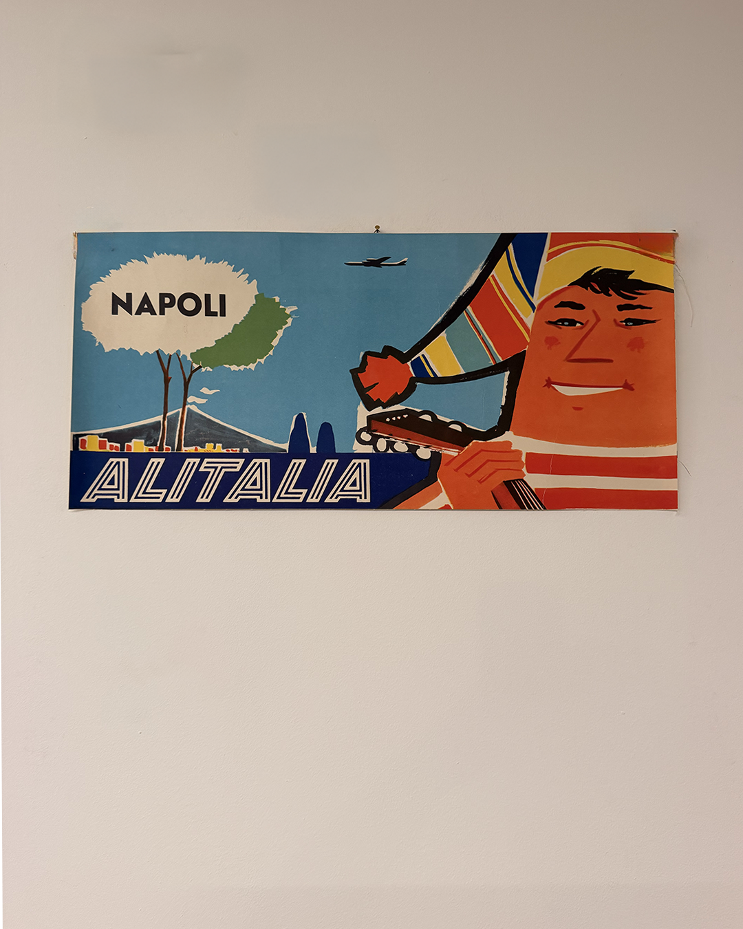 Manifesto pubblicitario originale - Alitalia Napoli