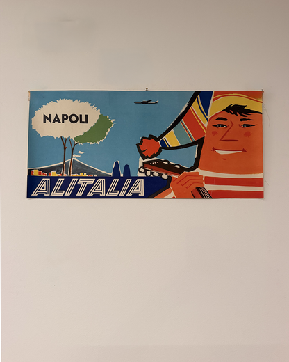 Manifesto pubblicitario originale - Alitalia Napoli
