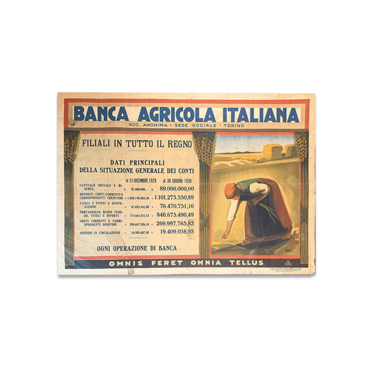 Manifesto pubblicitario originale - Banca Agricola Italiana