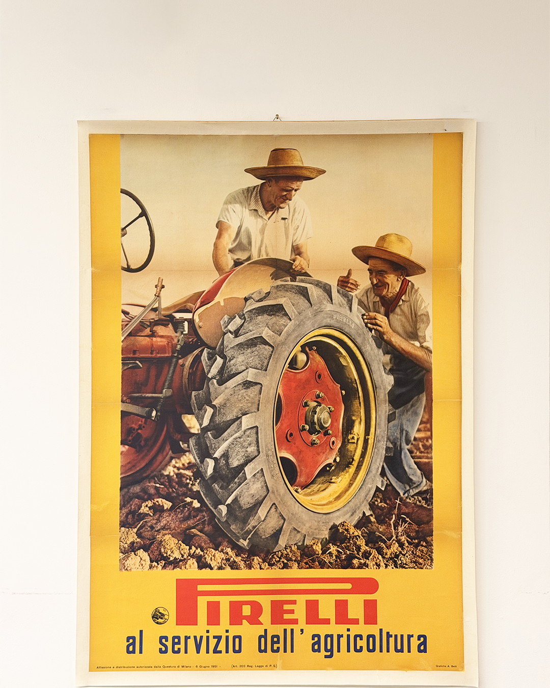 Manifesto pubblicitario originale - Pirelli al servizio della agricultura