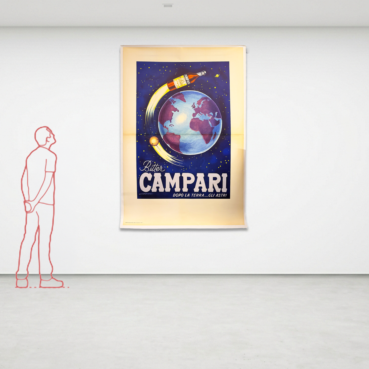 Manifesto pubblicitario originale - Campari dopo la terra... gli astri
