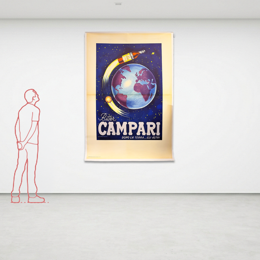 Manifesto pubblicitario originale - Campari dopo la terra... gli astri