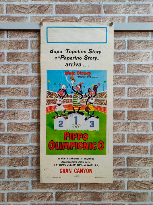 Locandina originale di cinema - Walt Disney - "Pippo Olimpionico"