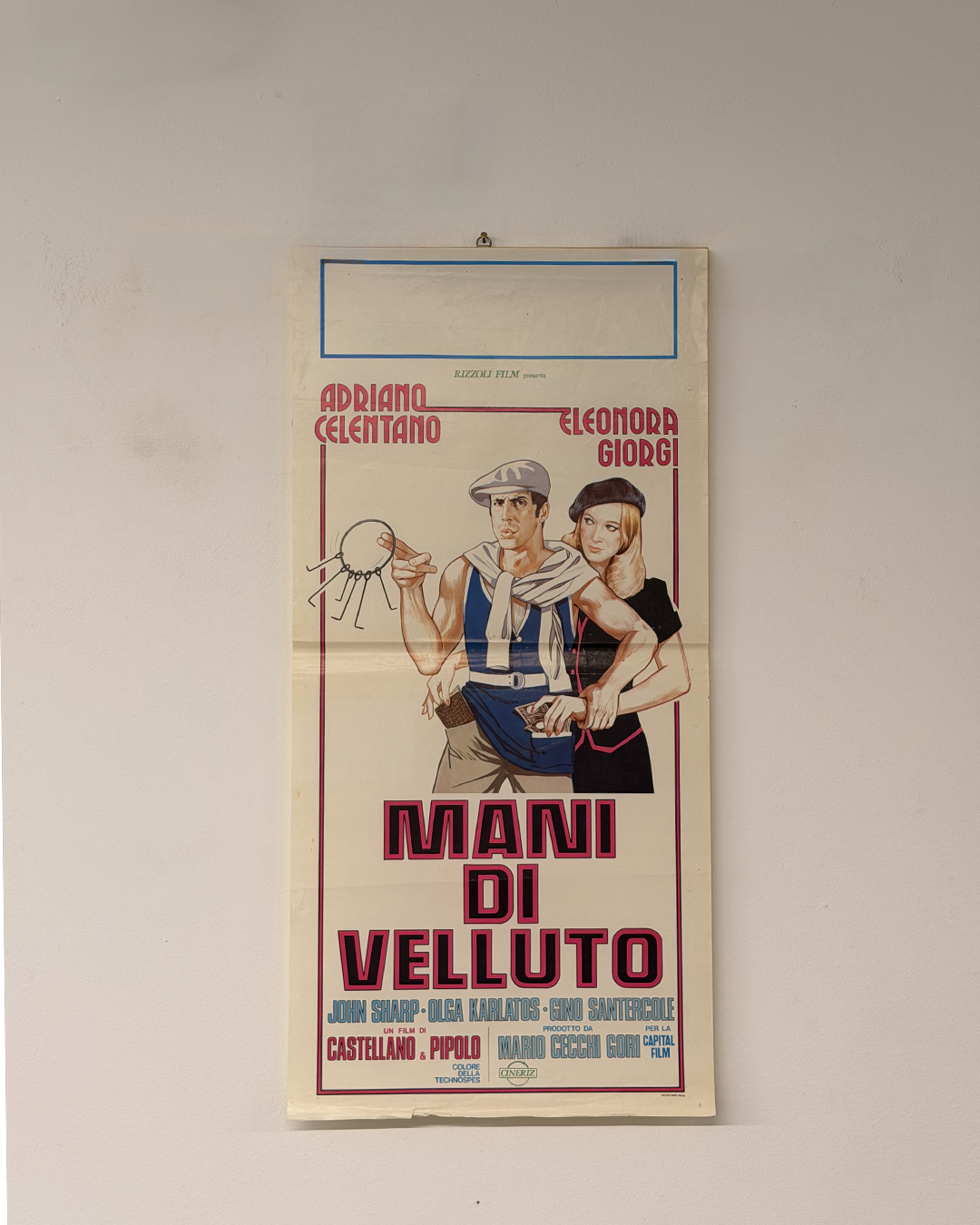 Locandina di cinema - Mani di velluto - Adriano Celentano
