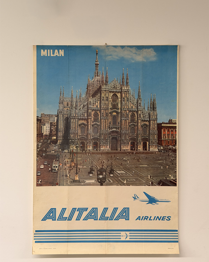Manifesto pubblicitario originale - Alitalia Milano